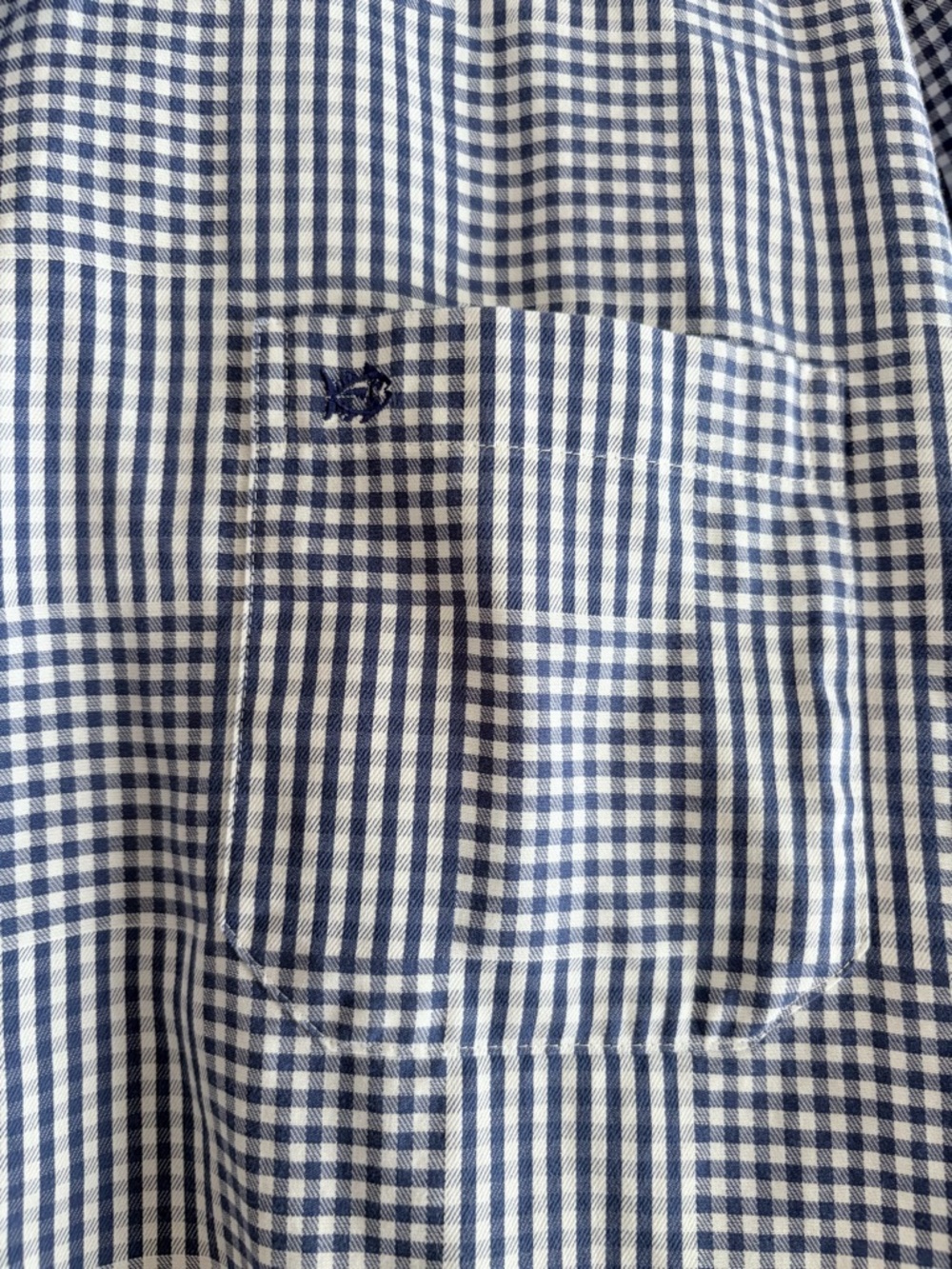 Southern Tide Shirt Men's Size XL Blue White Gingham Trim Fit Button Down - Picture 4 of 8